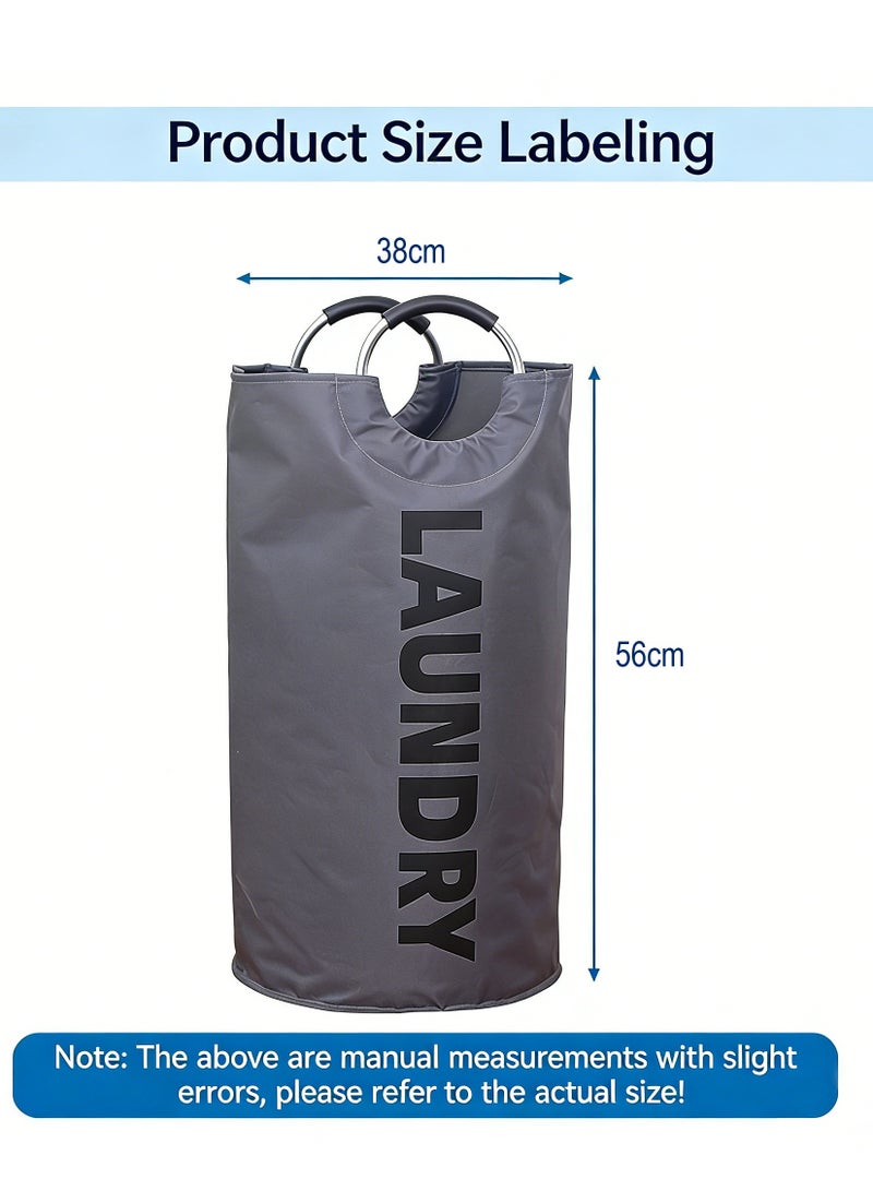 أوليس فيرس  مساعد البيت في رمضان – سلة غسيل قابلة للطي 90 لتر مقاومة للماء بمقابض ألومنيوم، سلة متعددة الاستخدام للغرفة، الحمام والمطبخ - Image 3